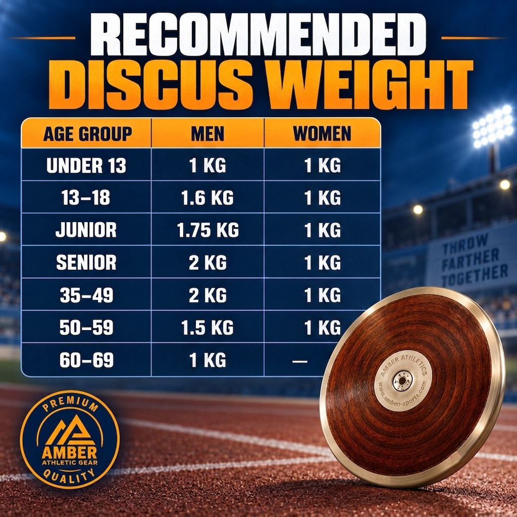 Amber Athletic Gear Amazer Discus IAAF Certified Official Track &amp; Field Throwing Discus 70% Rim Weight, 1KG, 1.6KG and 2KG