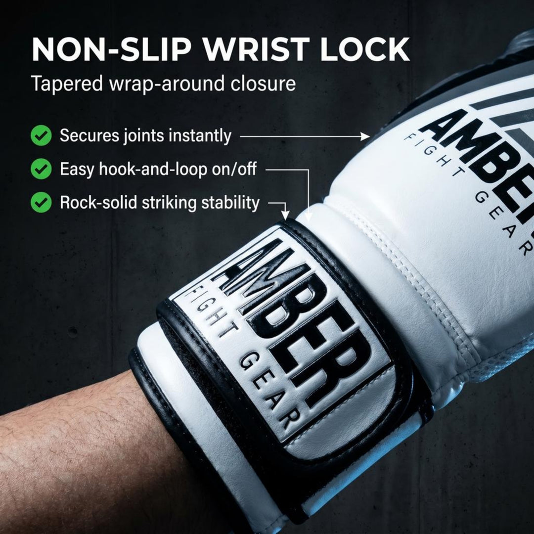 Fury Boxing Gloves - Kickboxing, Muay Thai Training Gloves, Sparring Punching Bag Mitts, Durable PU, Shock-Absorbing Foam Core, Non-Slip Wrist Support, Multi-Sport Glove