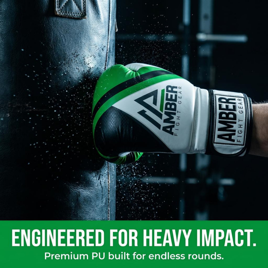 Fury Boxing Gloves - Kickboxing, Muay Thai Training Gloves, Sparring Punching Bag Mitts, Durable PU, Shock-Absorbing Foam Core, Non-Slip Wrist Support, Multi-Sport Glove