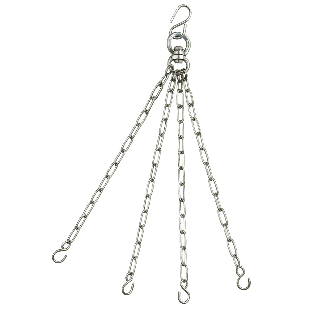 AFG Heavy Duty Heavy Bag Chain with Swivel  Boxing, Kickboxing, Muay Thai Heavy Bag Hanger Chain, 4 Ring Compatible, Durable Steel Construction ? Silver