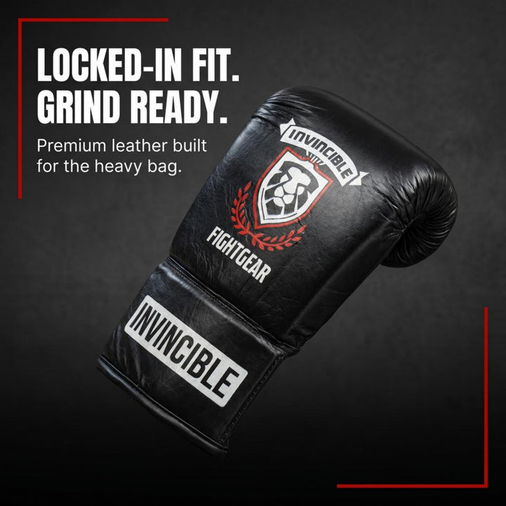 Invincible Fight Gear Leather Heavy Bag Boxing Gloves
