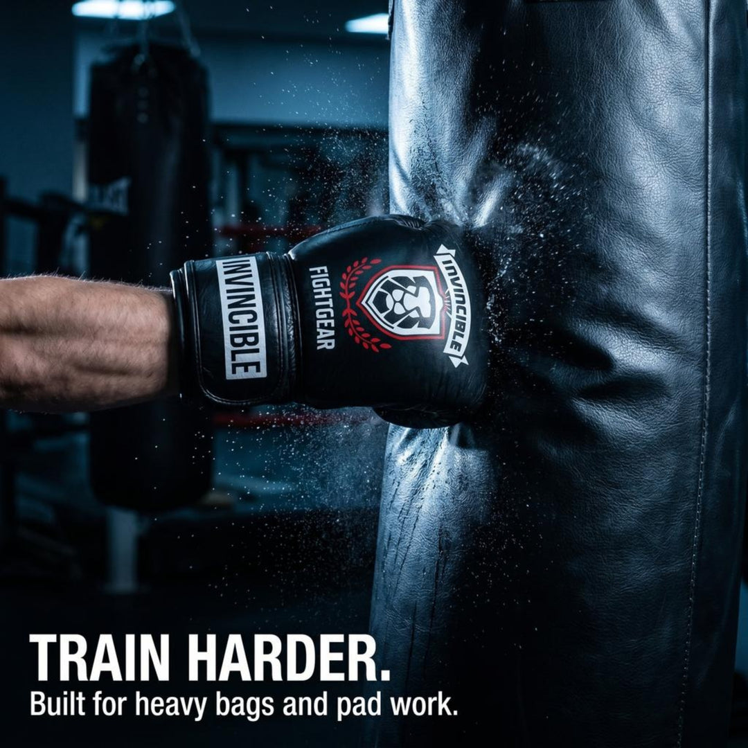 Invincible Fight Gear Leather Heavy Bag Boxing Gloves