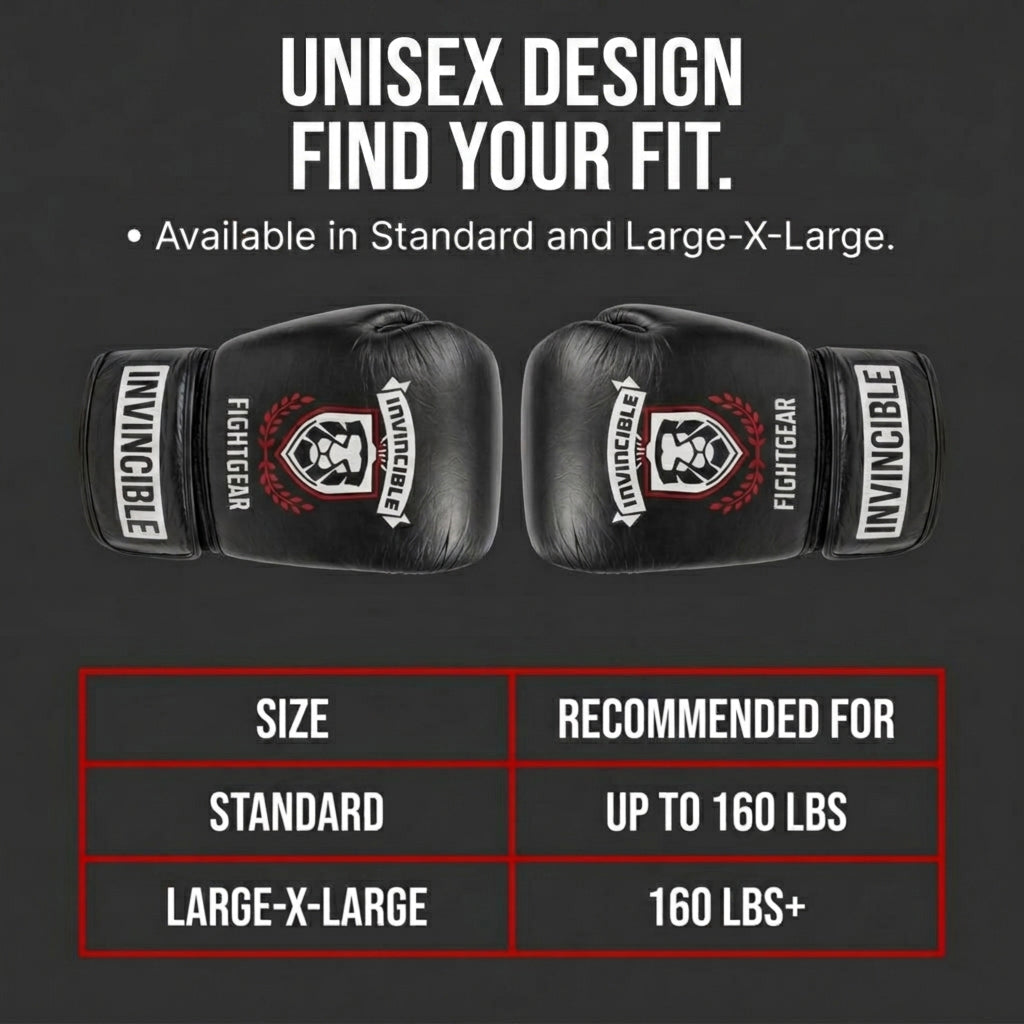 Invincible Fight Gear Leather Heavy Bag Boxing Gloves
