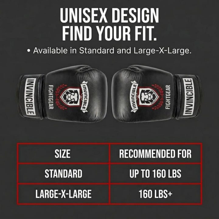 Invincible Fight Gear Leather Heavy Bag Boxing Gloves
