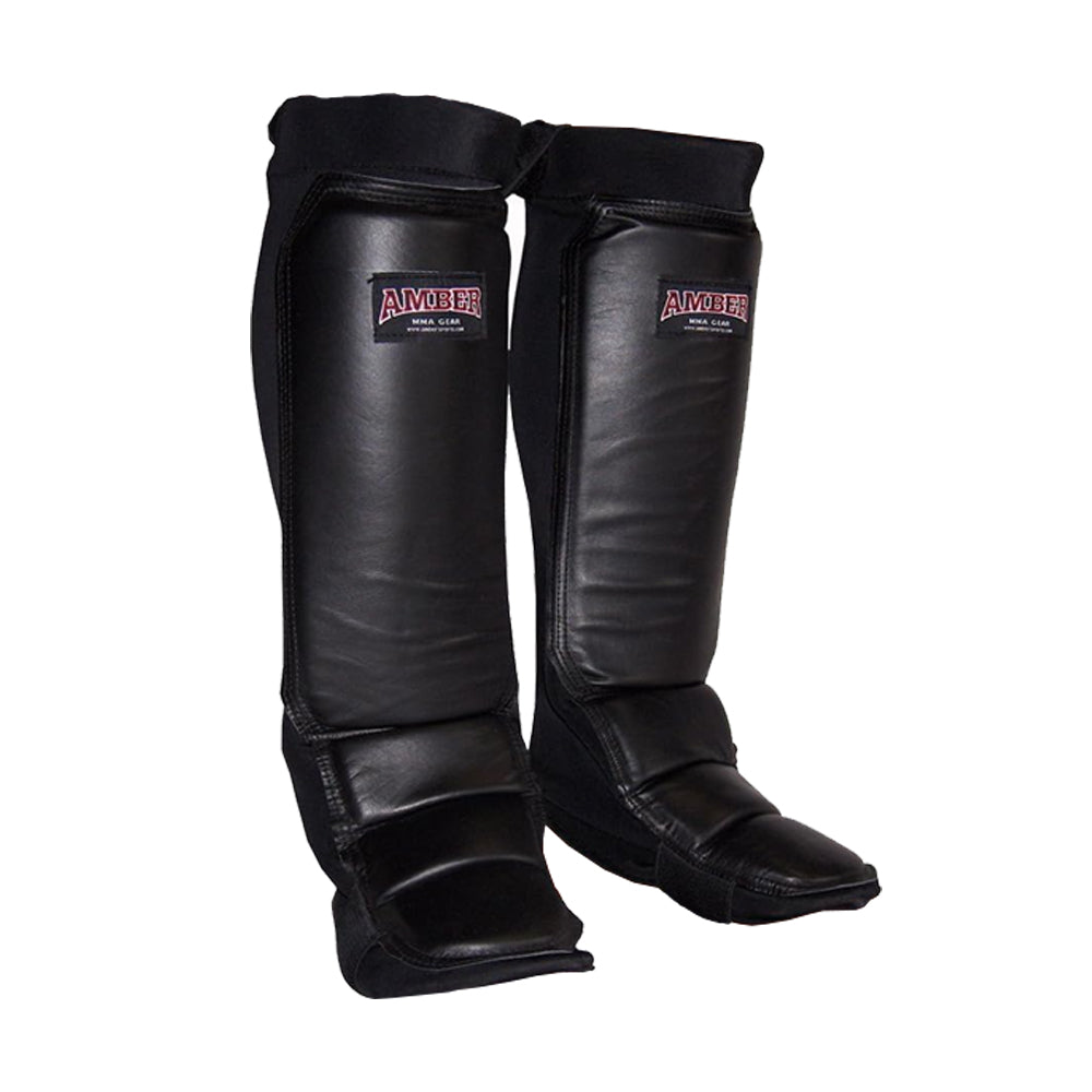 Ultimate MMA Shin &amp; Instep Protector, Durable Nylon with Reinforced Leather Face, Adjustable Straps for Comfortable Fit, Medium