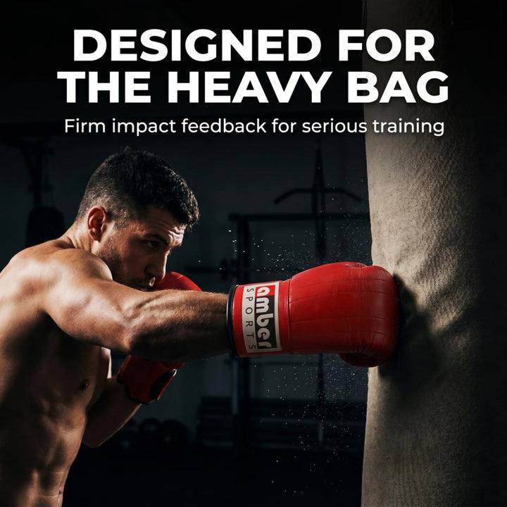 Amber Fight Gear Traditional Leather Heavy Bag Gloves