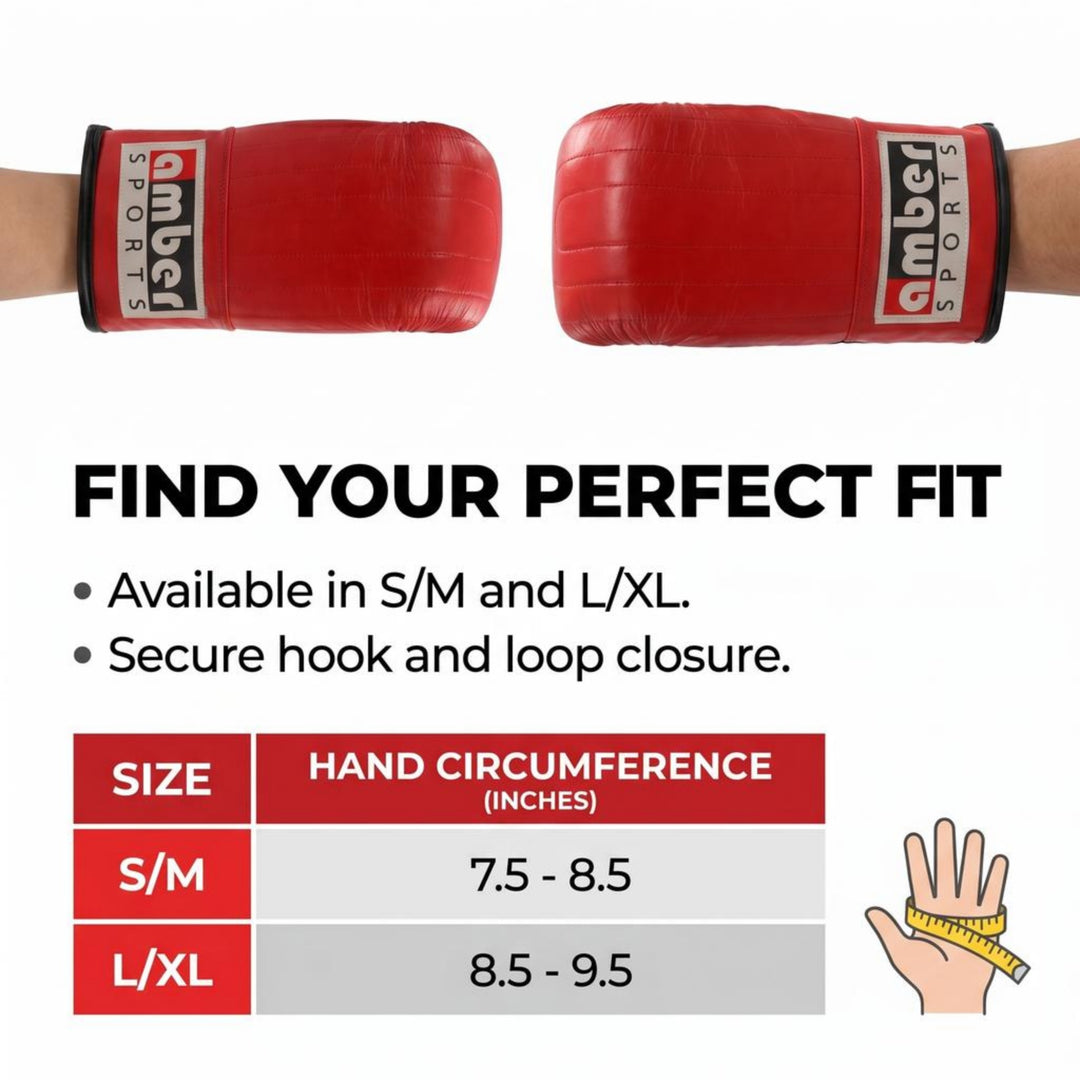 Amber Fight Gear Traditional Leather Heavy Bag Gloves