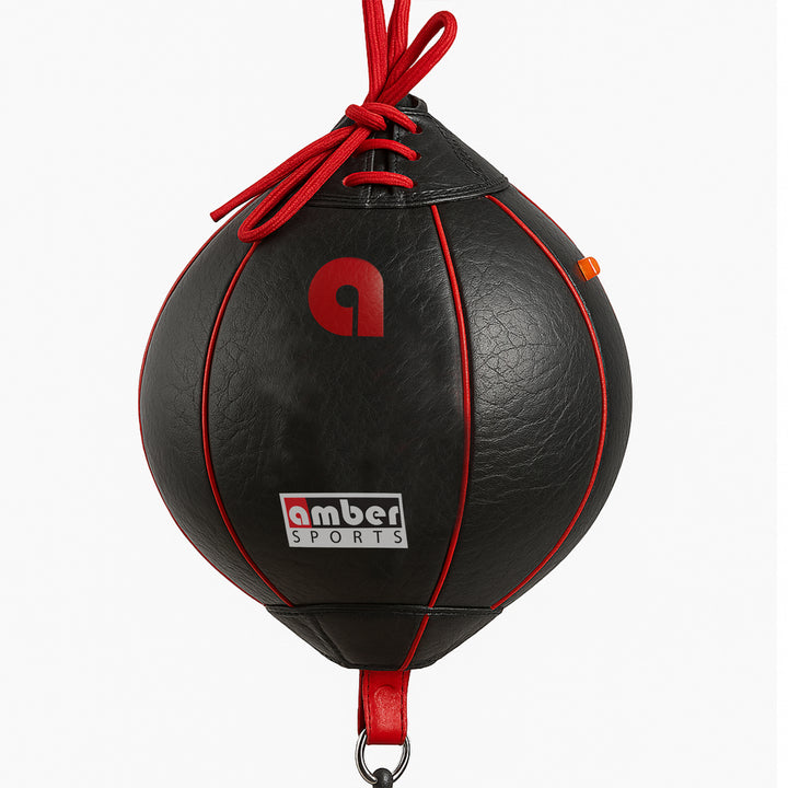Amber Fight Gear Boxing MMA Muay Thai Fitness Workout Training Leather Punching Floor to Ceiling Speed Dodge Ball Double End Bag Professional with Bungee Cords