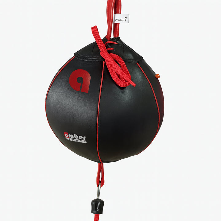 Amber Fight Gear Boxing MMA Muay Thai Fitness Workout Training Leather Punching Floor to Ceiling Speed Dodge Ball Double End Bag Professional with Bungee Cords