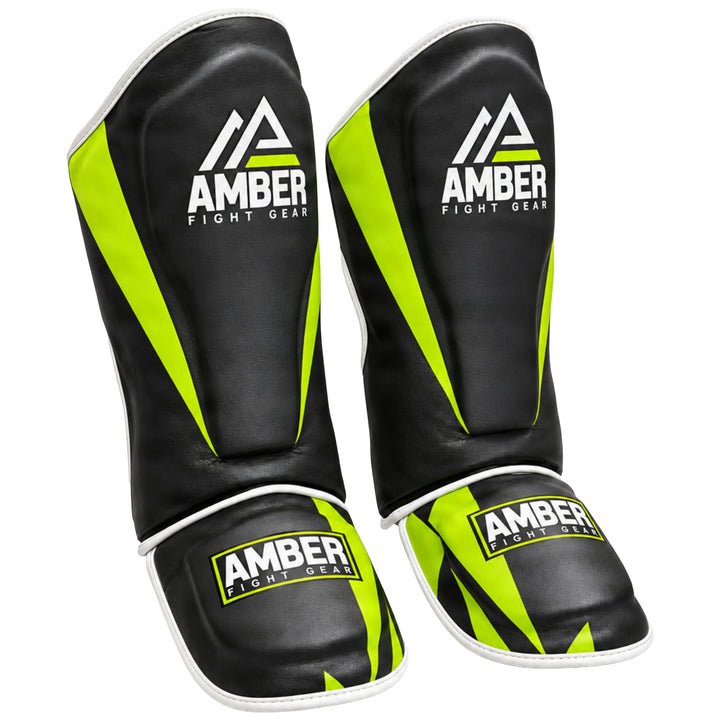 Amber Fight Gear Pro Style Competition Muay Thai Shin Guards with Instep