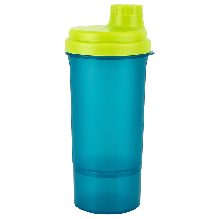 Amber Fight Gear Super Shaker Big with Storage Cap No. 3 BPA-Free, Leak-Proof Protein Shaker Bottle with Wide Mouth Opening, Hi-Flow Cap, and Bottom Storage for Supplements, Blue