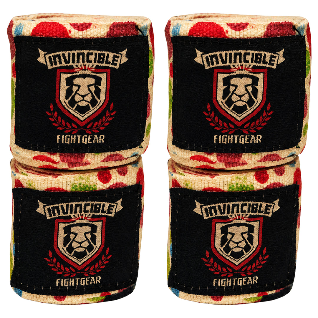 Amber Fight Gear Thick Printed Semi Elastic 180 Inch Boxing Hand Wraps