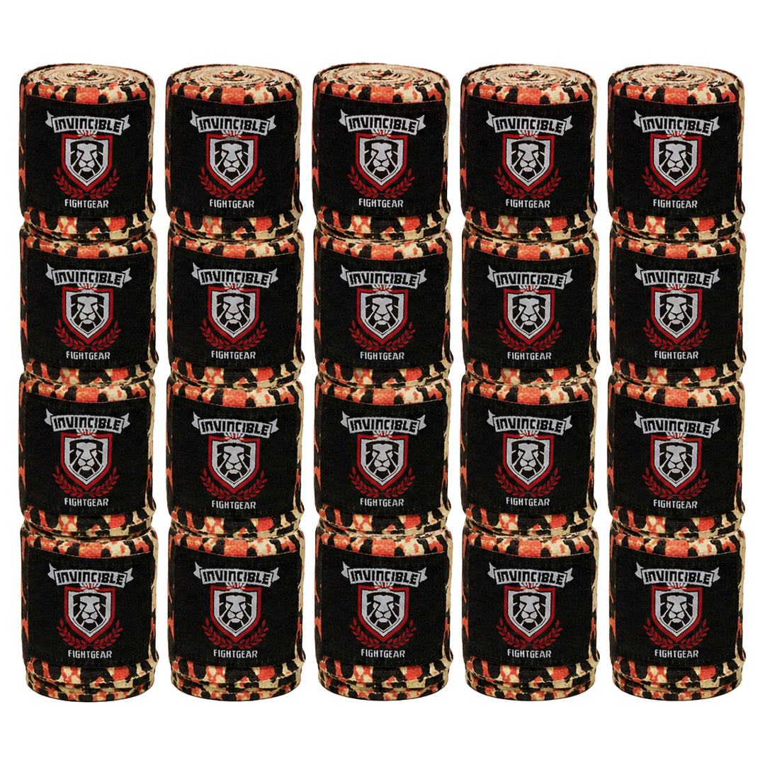 Amber Fight Gear Thick Printed Semi Elastic 180 Inch Boxing Hand Wraps