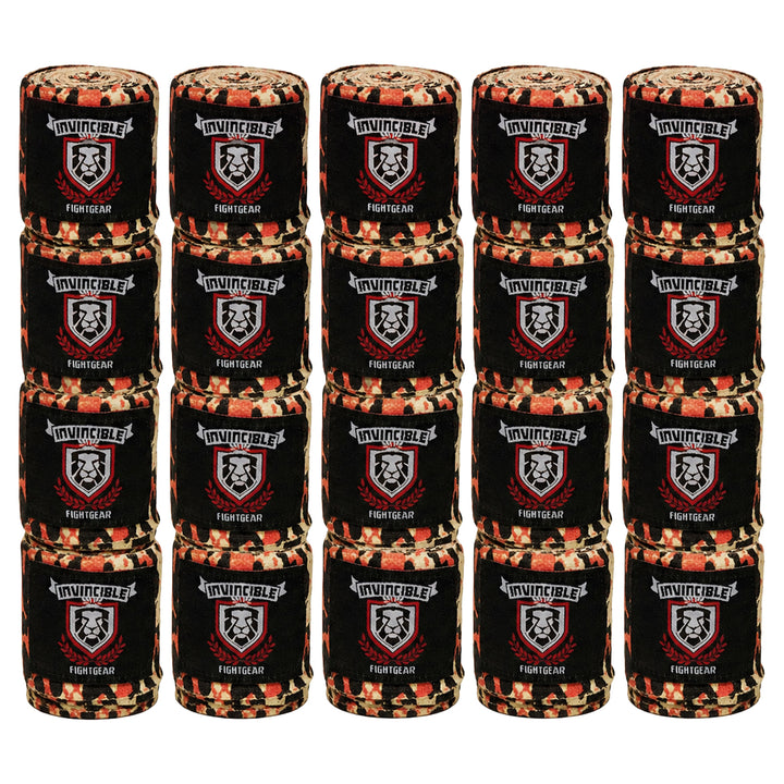 Amber Fight Gear Thick Printed Semi Elastic 180 Inch Boxing Hand Wraps