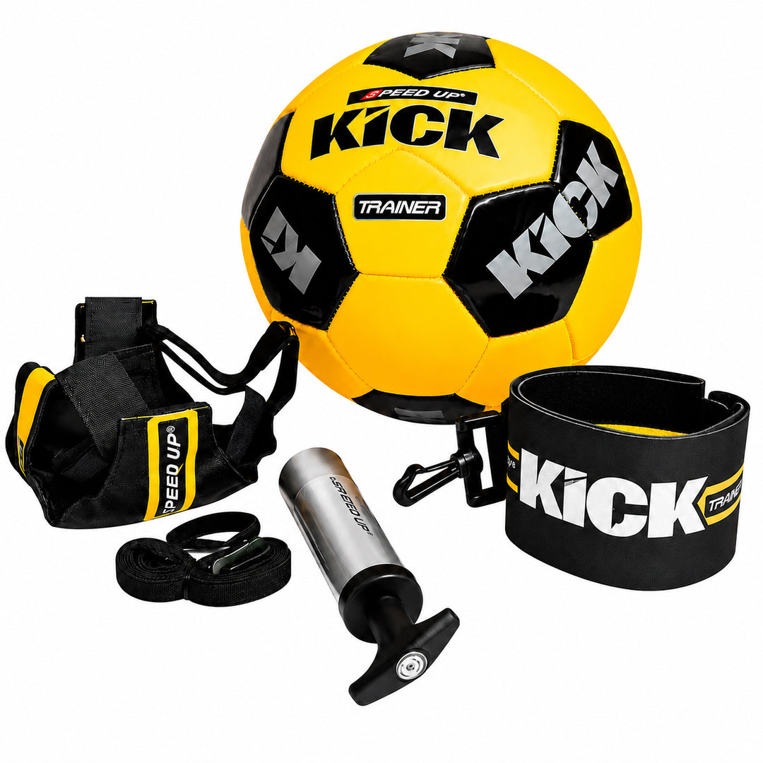 Amber Fight Gear Soccer Football Kick Throw Solo Trainer Practice Training Aide with Adjustable Waist Belt - Fits Ball Size 3, 4, and 5