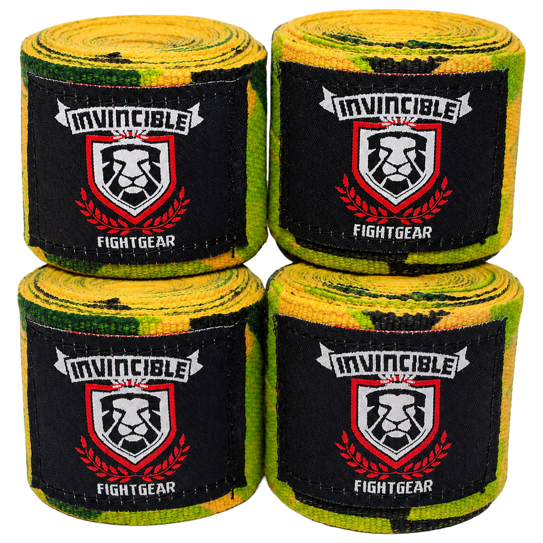 Amber Fight Gear Thick Printed Semi Elastic 180 Inch Boxing Hand Wraps