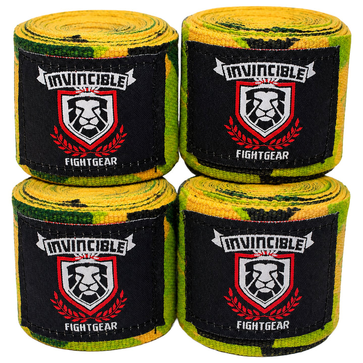 Amber Fight Gear Thick Printed Semi Elastic 180 Inch Boxing Hand Wraps