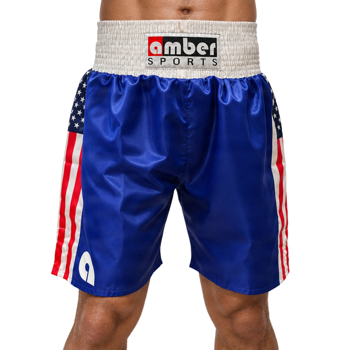 Amber Fight Gear Professional Boxing Shorts, Ultra Lightweight Polyester, Stretch Fit