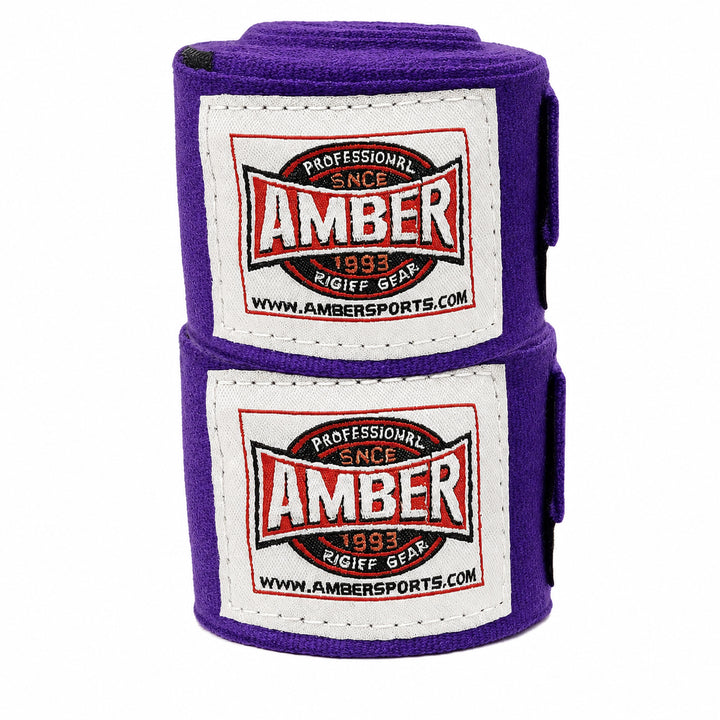 Amber Fight Gear Semi Elastic Professional Hand Wraps with Hook and Loop Closure for Boxing Kickboxing Muay Thai MMA for Men and Women