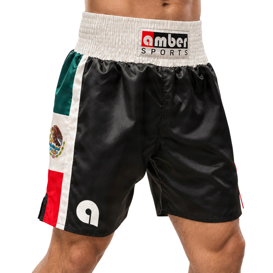 Amber Fight Gear Professional Boxing Shorts, Ultra Lightweight Polyester, Stretch Fit