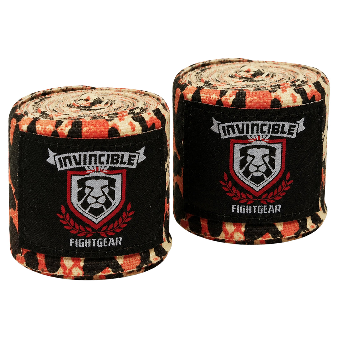 Amber Fight Gear Thick Printed Semi Elastic 180 Inch Boxing Hand Wraps