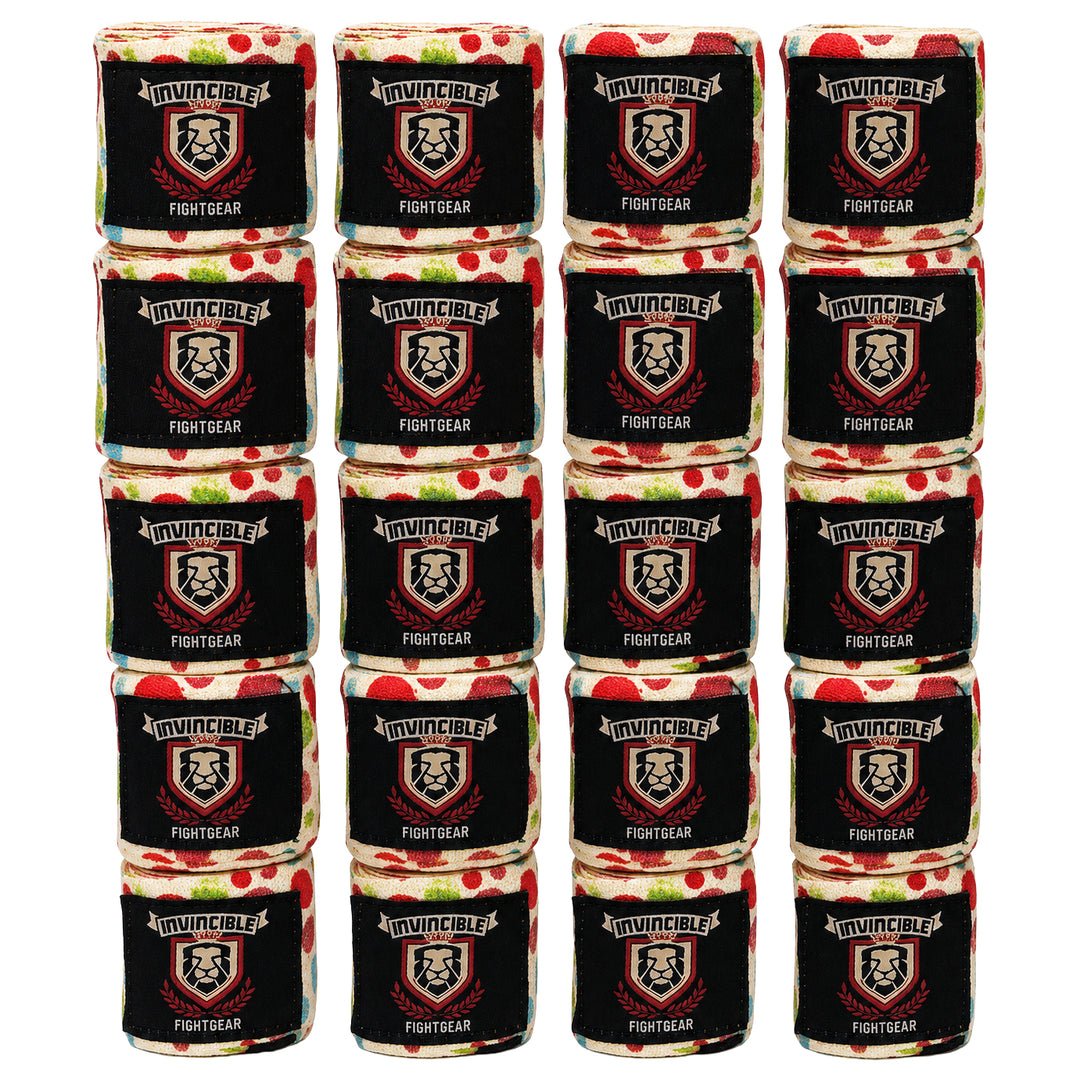 Amber Fight Gear Thick Printed Semi Elastic 180 Inch Boxing Hand Wraps
