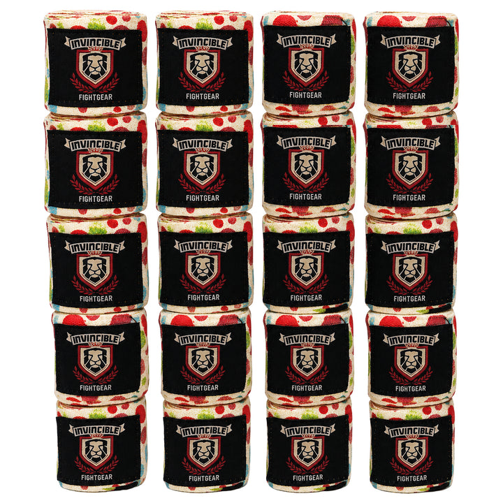 Amber Fight Gear Thick Printed Semi Elastic 180 Inch Boxing Hand Wraps