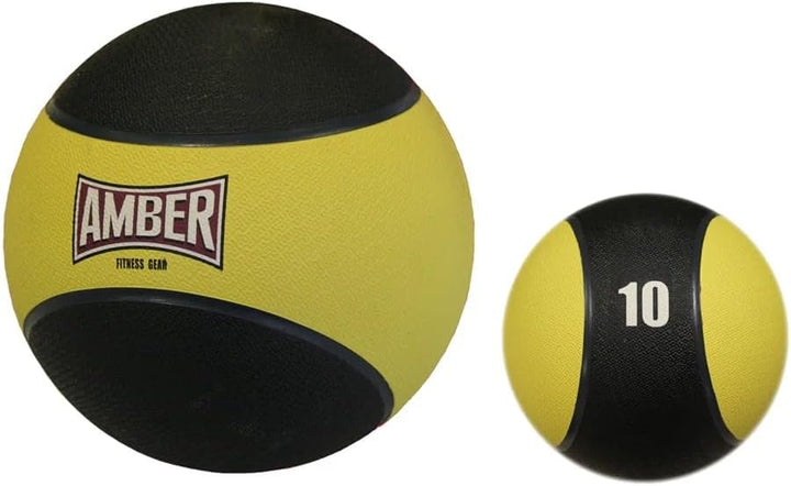 Amber Fight Gear Rubber Medicine Ball with Textured Grip, 2–15 lb