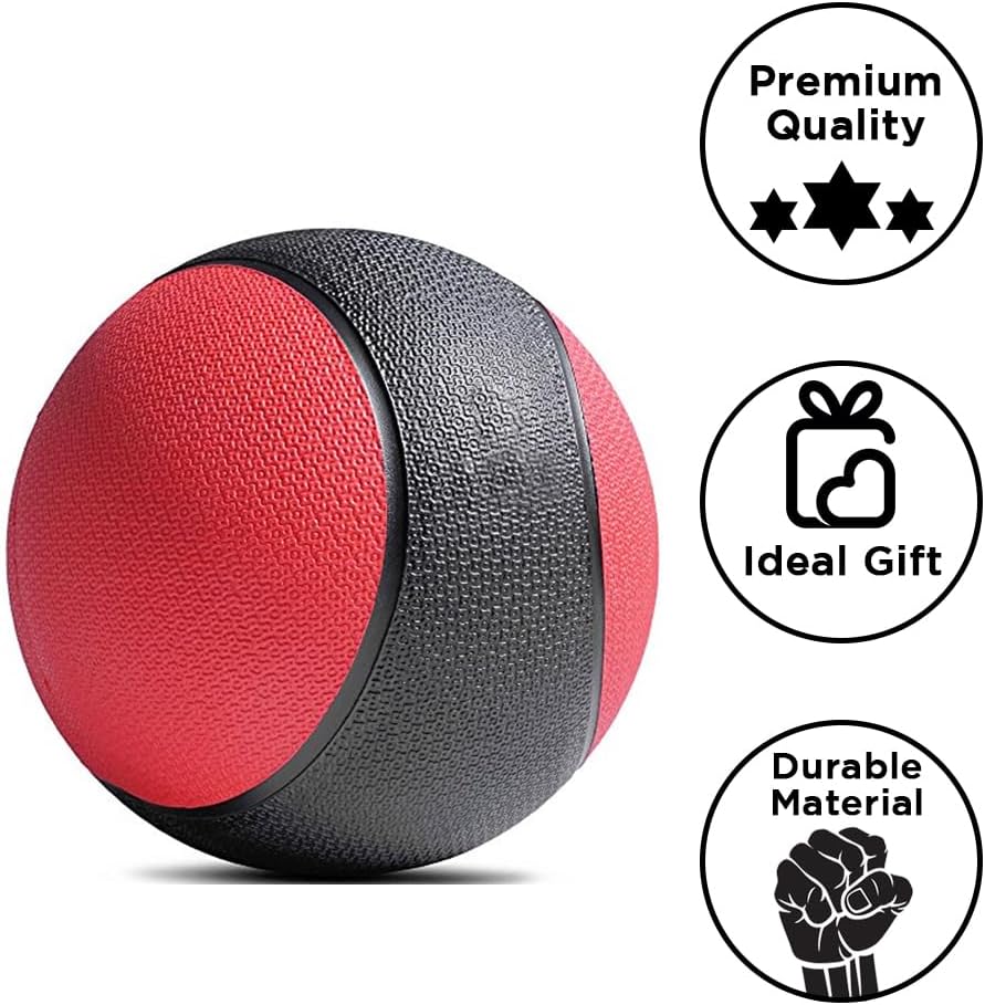 Amber Fight Gear Rubber Medicine Ball with Textured Grip, 2–15 lb