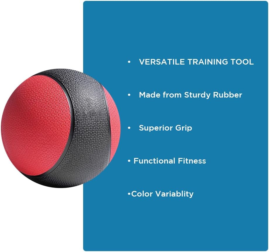 Amber Fight Gear Rubber Medicine Ball with Textured Grip, 2–15 lb