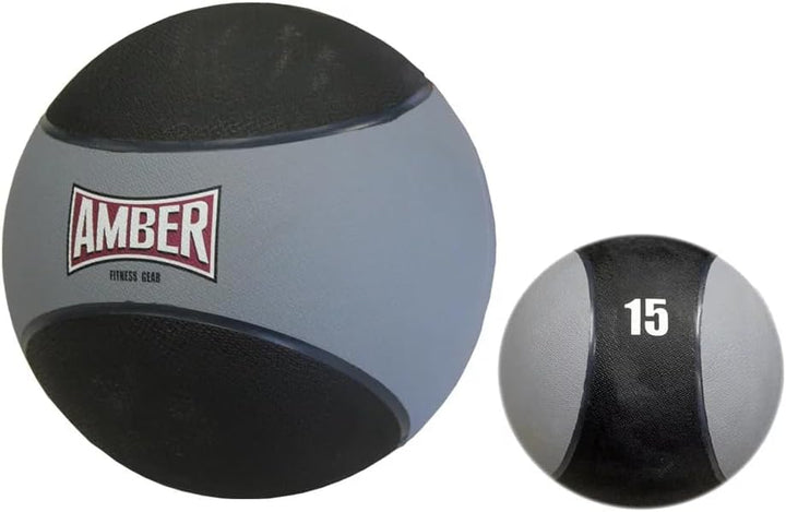 Amber Fight Gear Rubber Medicine Ball with Textured Grip, 2–15 lb
