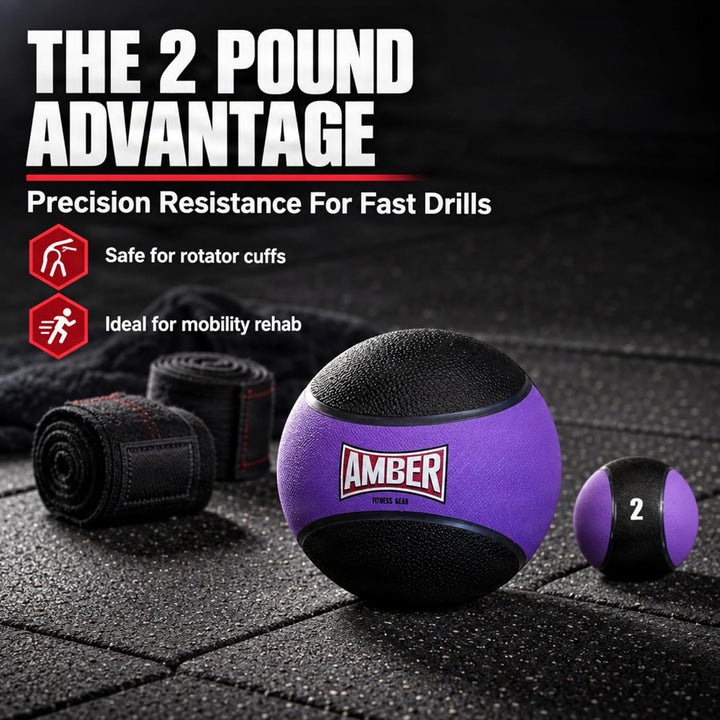 Amber Fight Gear Rubber Medicine Ball with Textured Grip, 2–15 lb