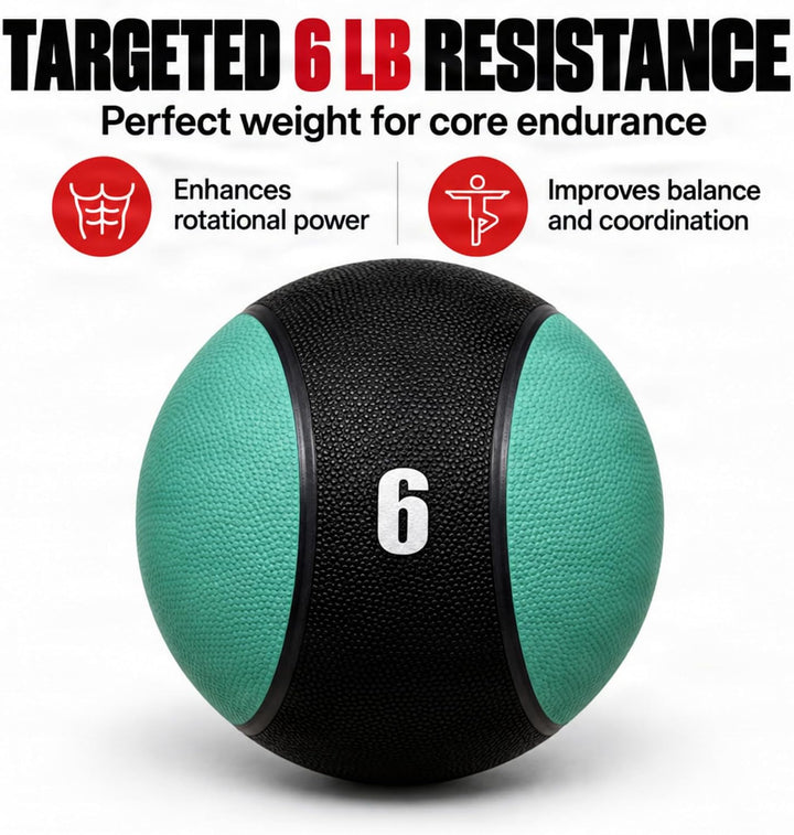 Amber Fight Gear Rubber Medicine Ball with Textured Grip, 2–15 lb