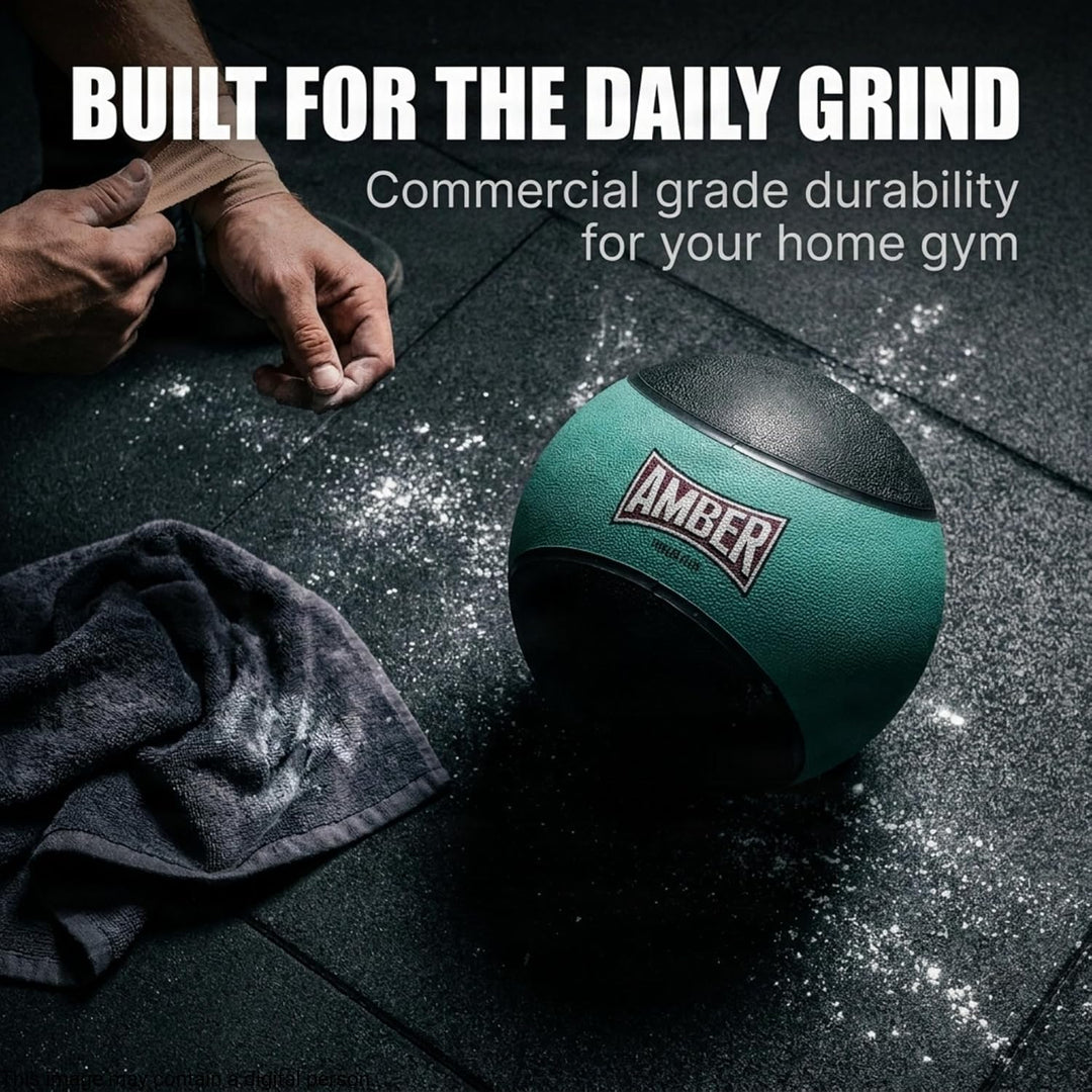 Amber Fight Gear Rubber Medicine Ball with Textured Grip, 2–15 lb