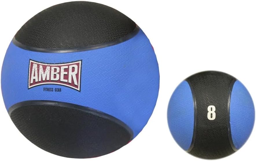 Amber Fight Gear Rubber Medicine Ball with Textured Grip, 2–15 lb