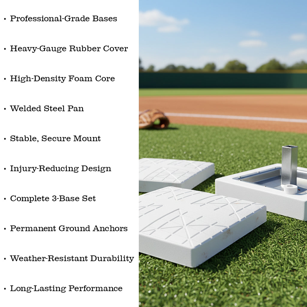 MacGregor Major League Baseball Base Set - 3 Bases with Anchors