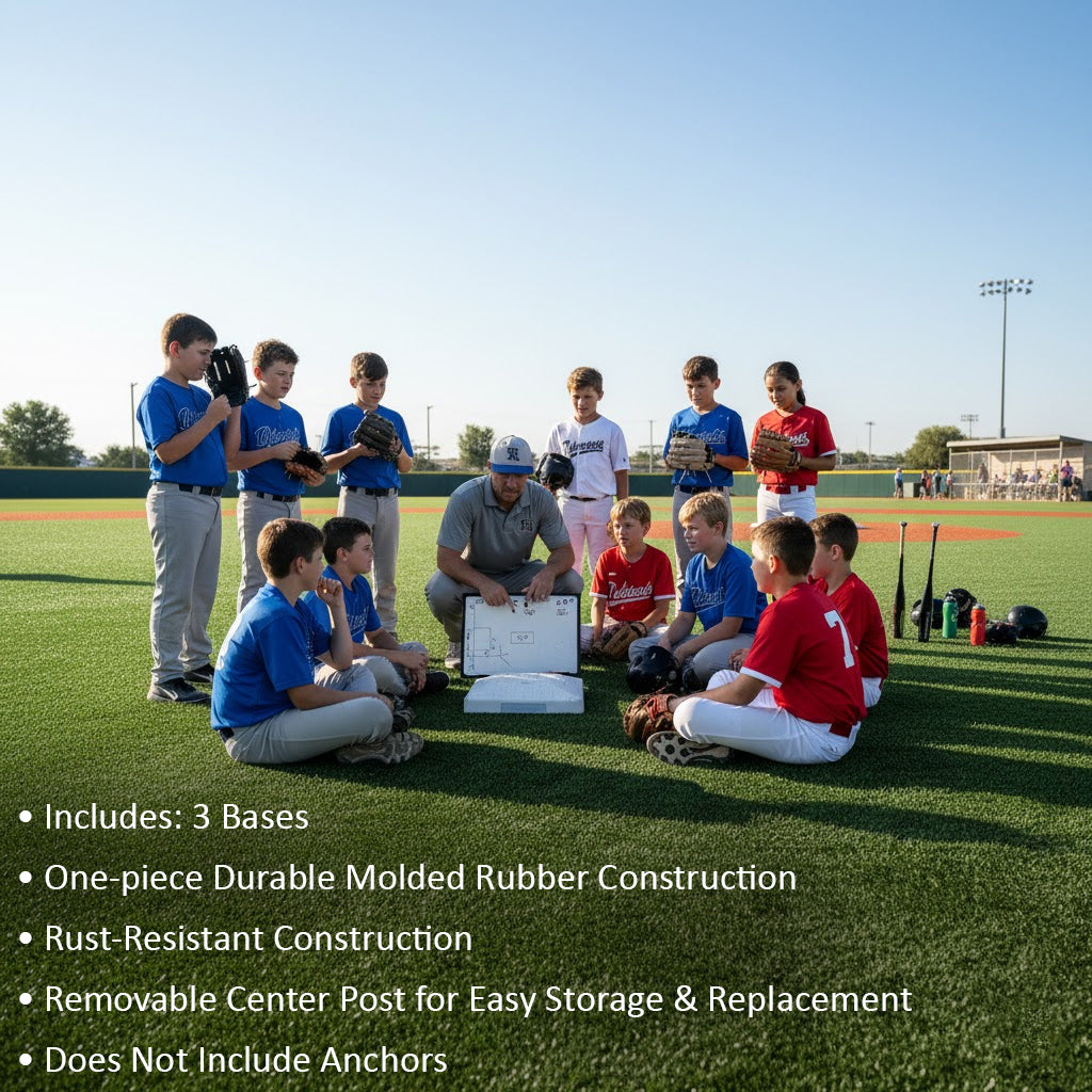 MacGregor Shock Absorbing Baseball Base Set - Set of 3