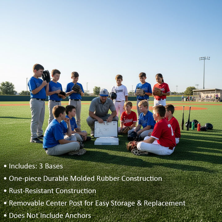 MacGregor Shock Absorbing Baseball Base Set - Set of 3