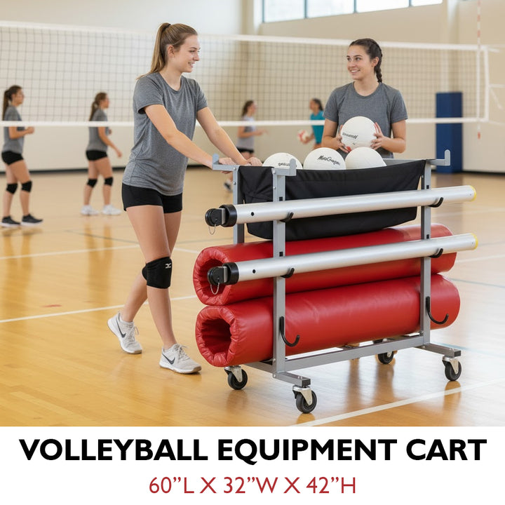 MacGregor Volleyball Equipment Cart - 60" Blue Steel