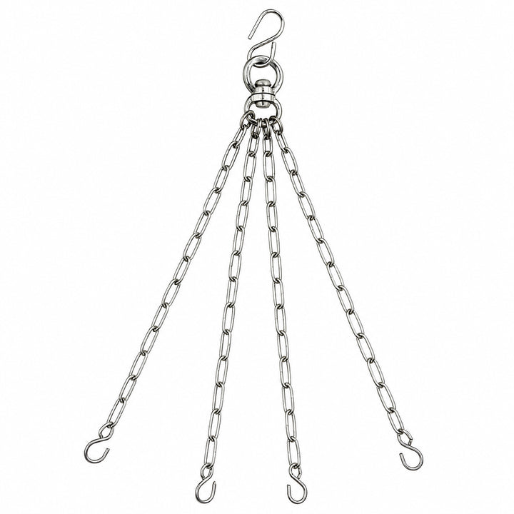 AFG Heavy Duty Heavy Bag Chain with Swivel  Boxing, Kickboxing, Muay Thai Heavy Bag Hanger Chain, 4 Ring Compatible, Durable Steel Construction ? Silver