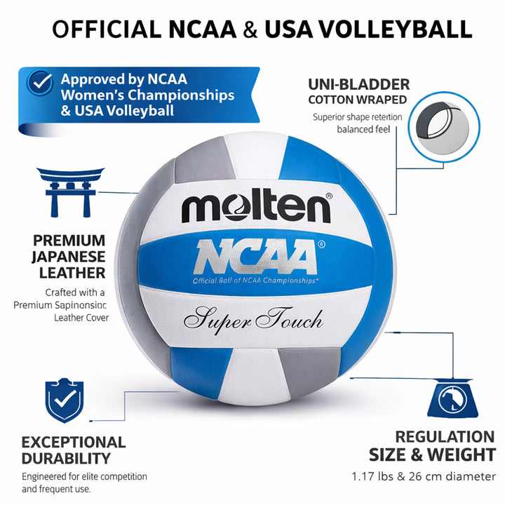 Molten Super Touch Official NCAA Volleyball - Premium Leather