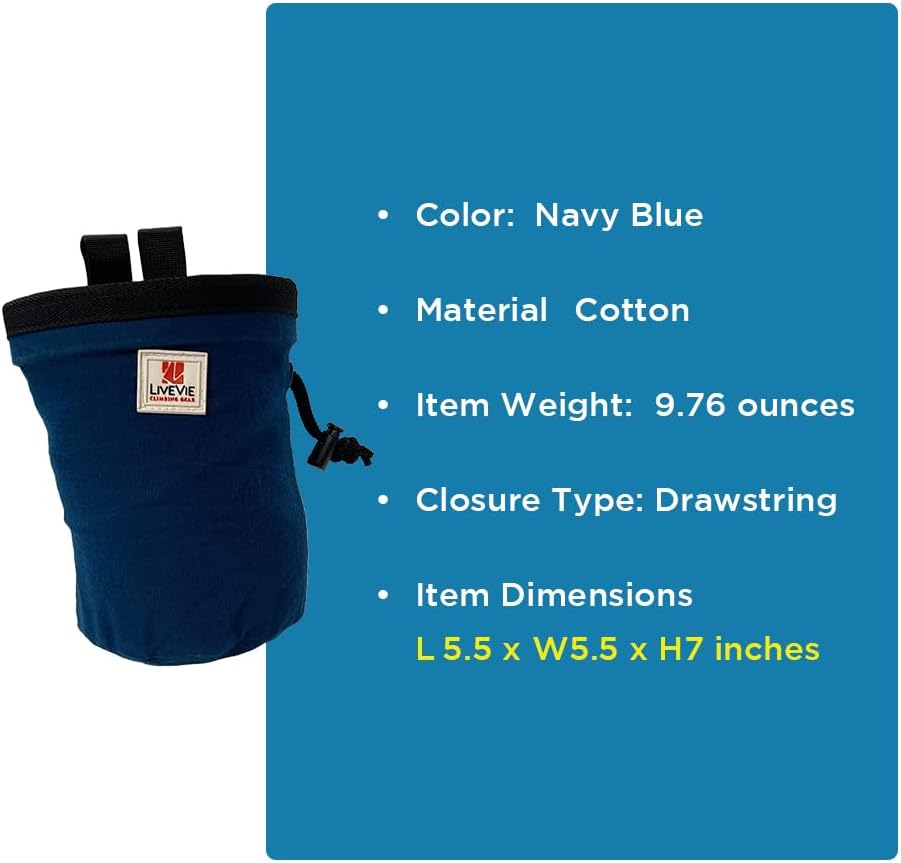 Amber Fight Gear Ultralight Cotton Chalk Bag with Cinch Closure