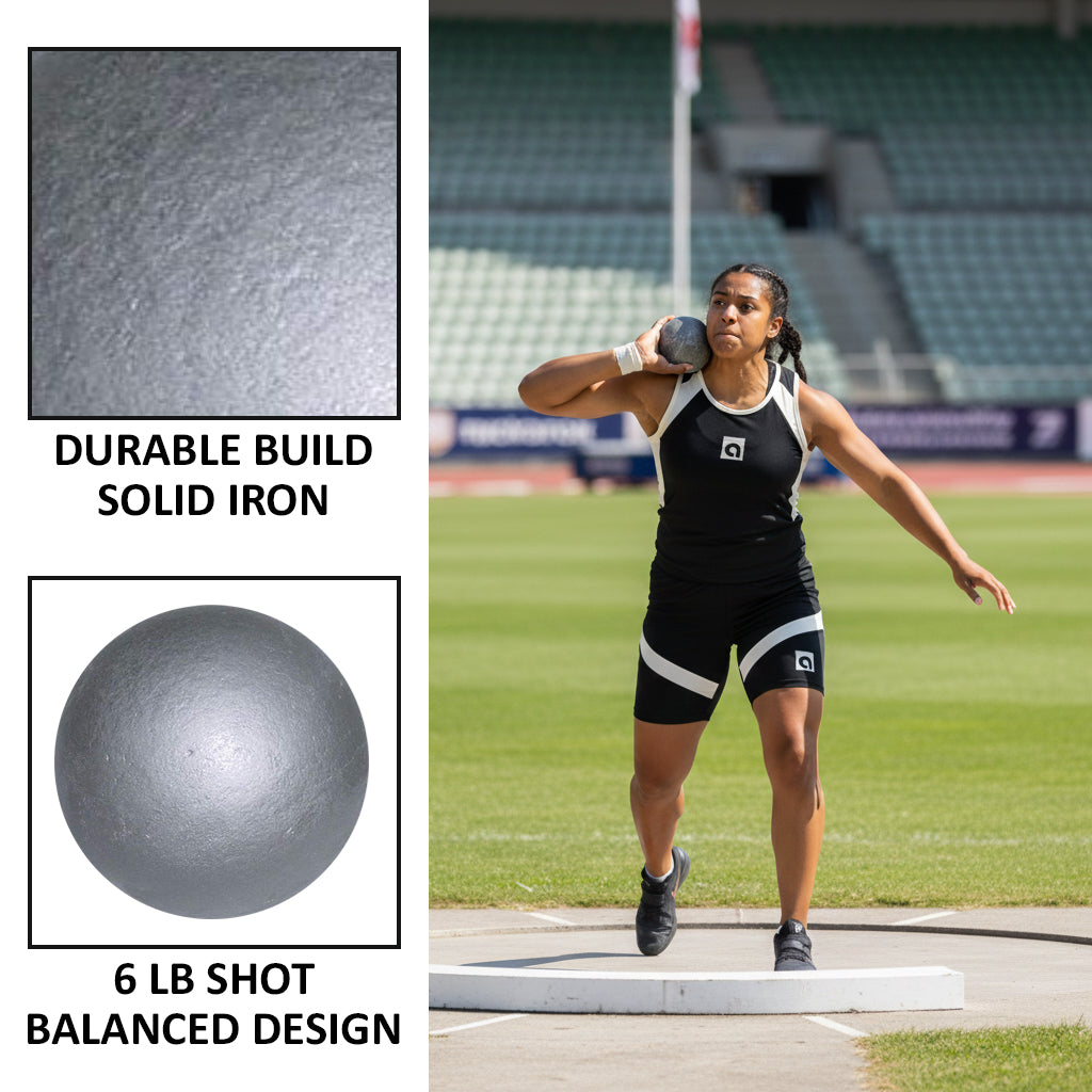Nelco Scholastic Iron Shot Put - 6 lbs, Gray