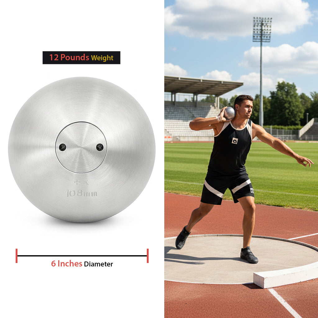 Nelco Steel Shot Put - 12 lbs - For Advanced Throwers