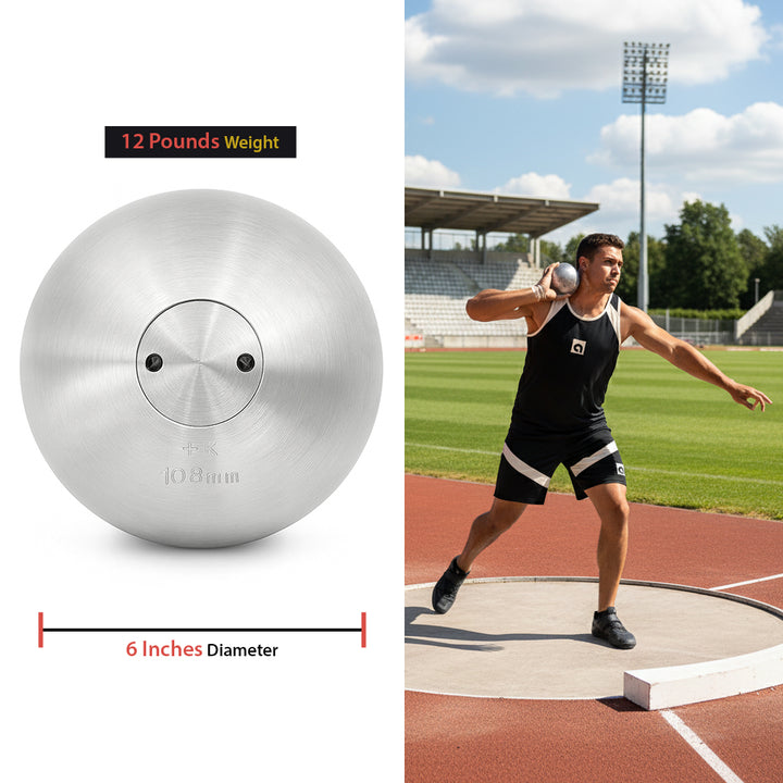 Nelco Steel Shot Put - 12 lbs - For Advanced Throwers