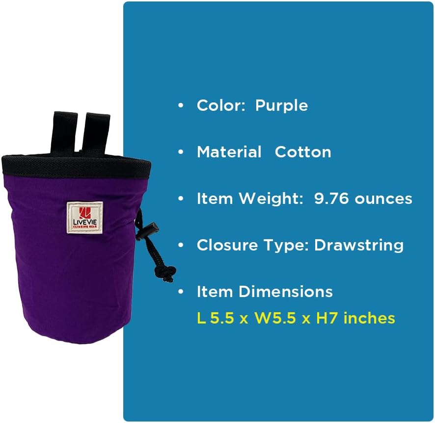 Amber Fight Gear Ultralight Cotton Chalk Bag with Cinch Closure