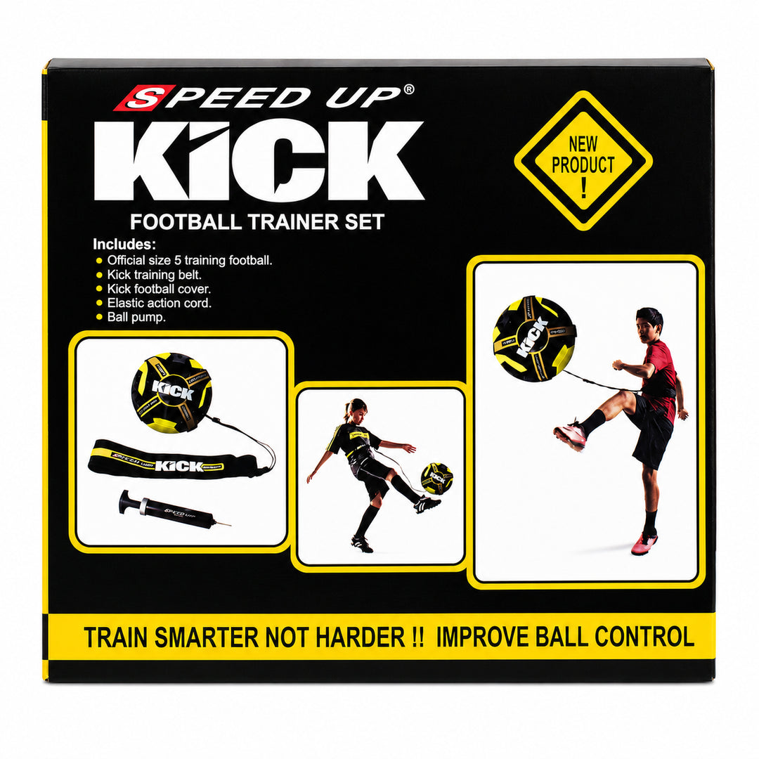Amber Fight Gear Soccer Football Kick Throw Solo Trainer Practice Training Aide with Adjustable Waist Belt - Fits Ball Size 3, 4, and 5
