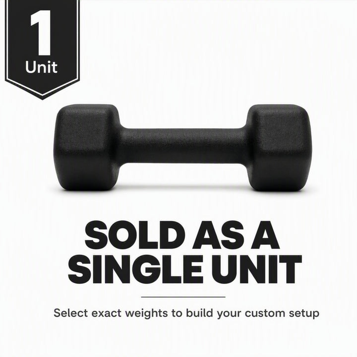 Neoprene Dumbbell, Single Weight for Strength Training, Muscle Toning, and Rehab, Non-Slip Grip &amp; Anti-Roll Design, Available in 1lb?15lb
