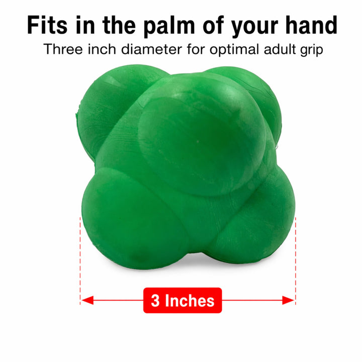 Agility Reaction Ball, 3-Inch Rubber Reflex Trainer, Green