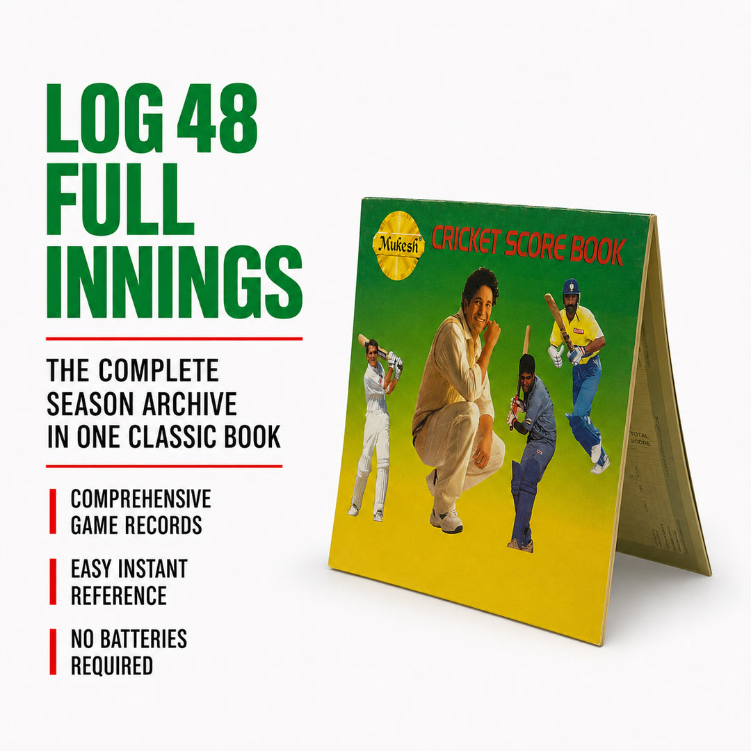 Amber Fight Gear Cricket Scorebook Logging 48 Innings for Comprehensive Game Records and Seasonal Progress Tracking